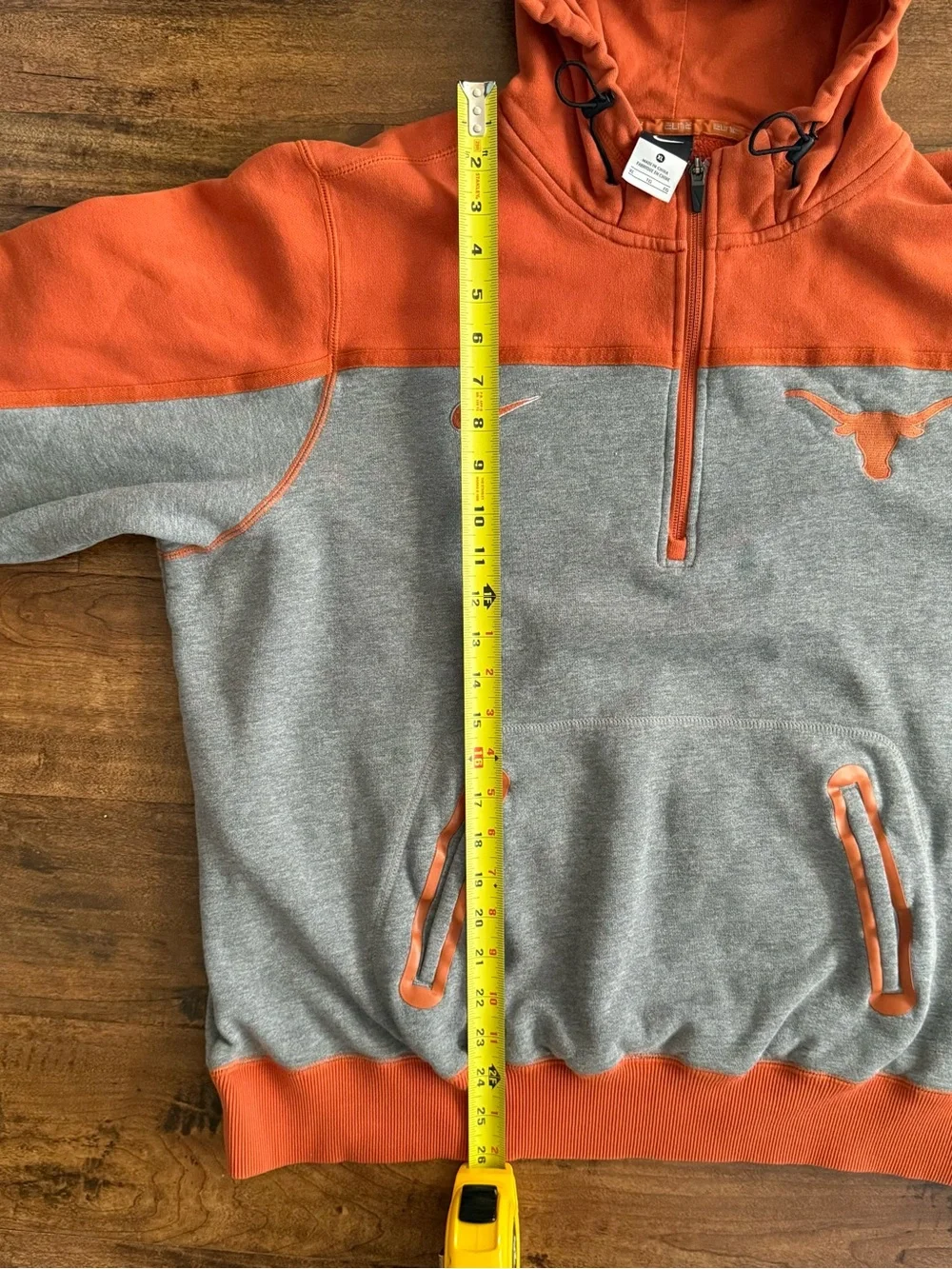 Nike Orange Half-Zip Hoodie with Black Zipper Accents